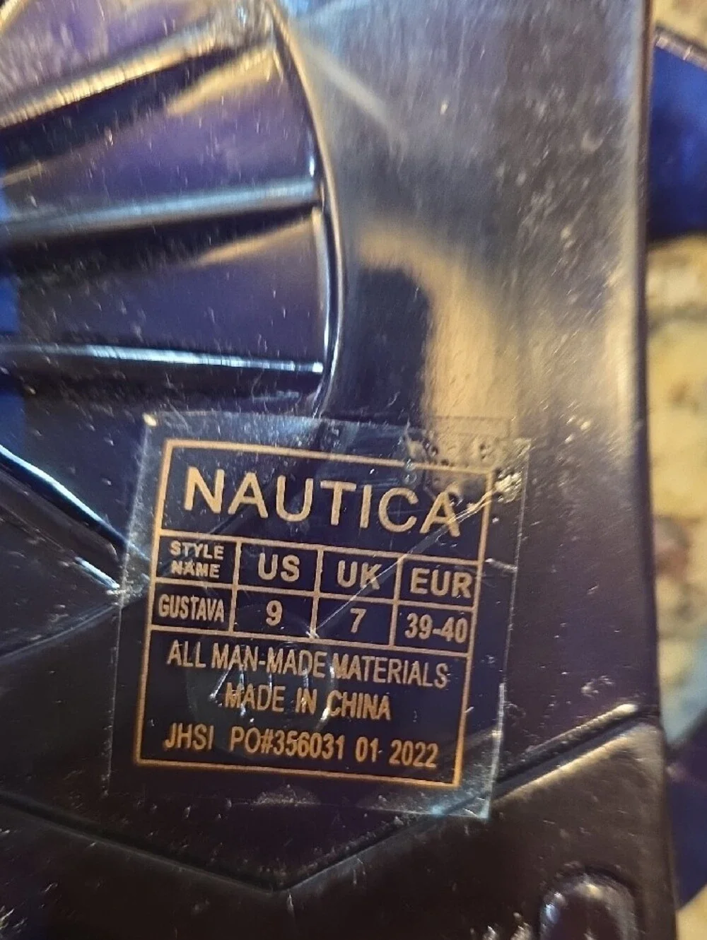 Nautica Women's Glossy Dark Blue Jelly Thong Sandals